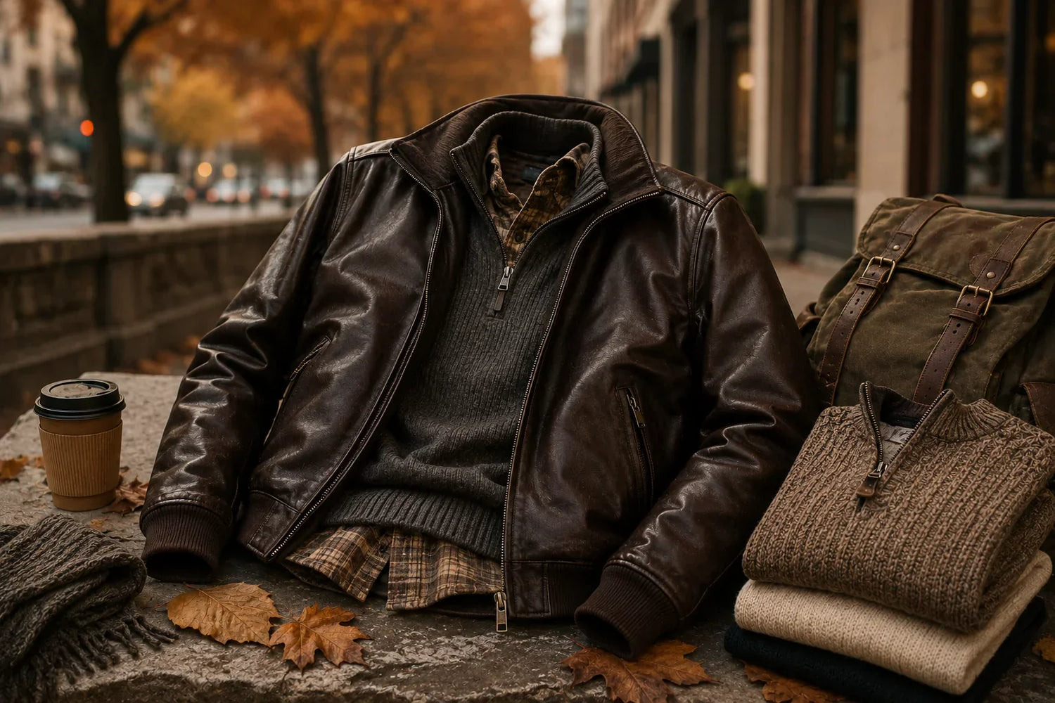 how-to-layer-a-leather-jacket-for-fall