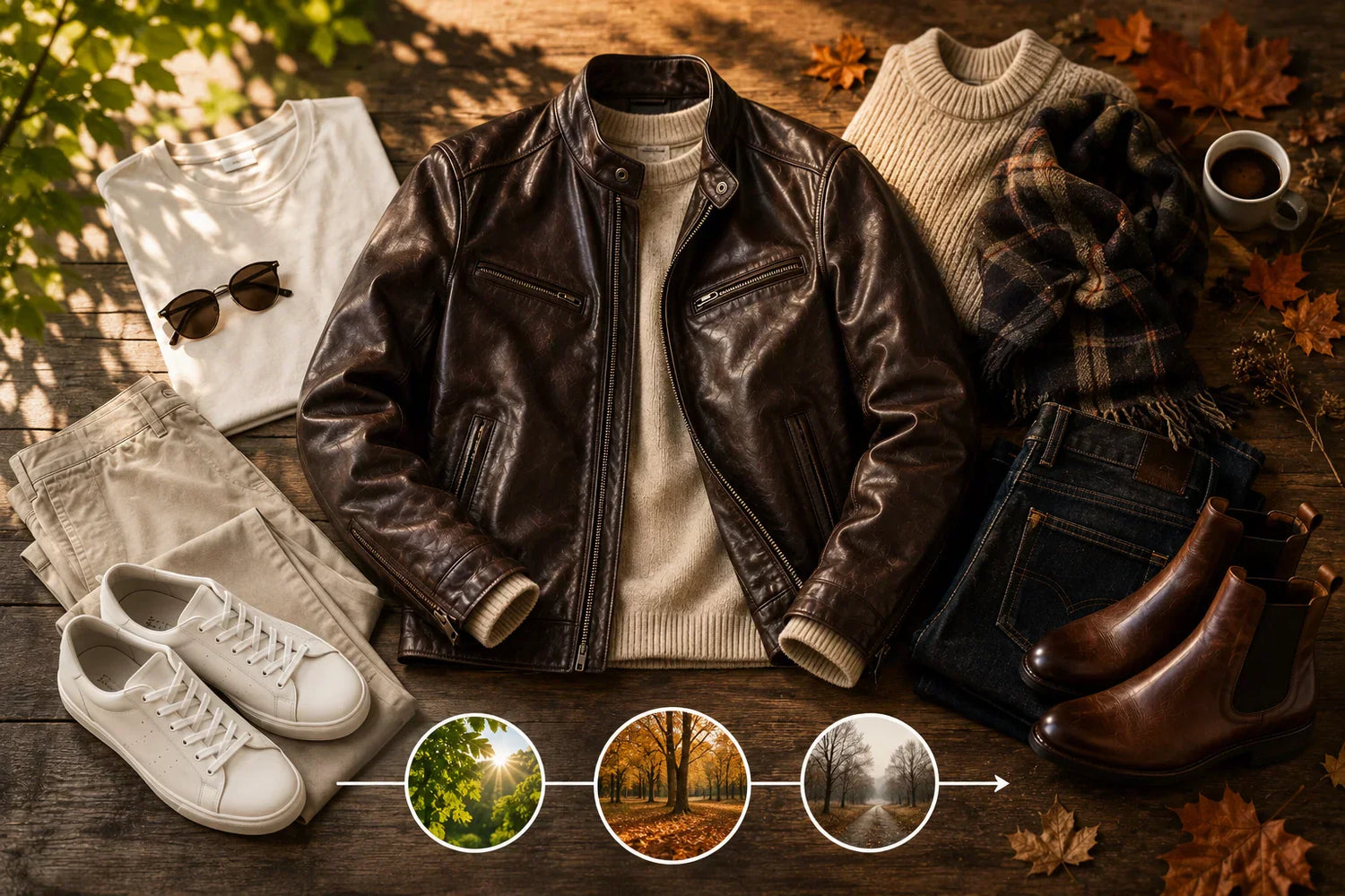 How to Move Your Wardrobe from Summer to Fall With One Leather Jacket