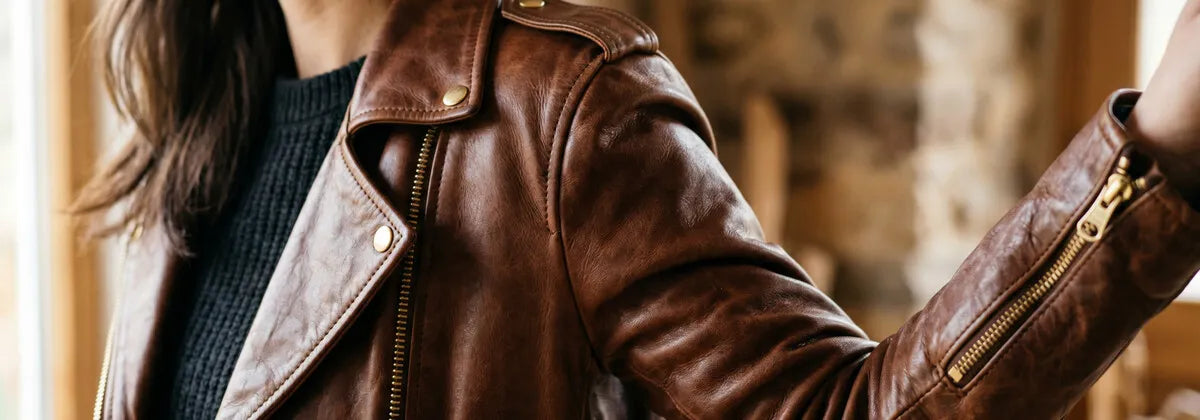Vestes en cuir pour femme — Cuir d'agneau véritable