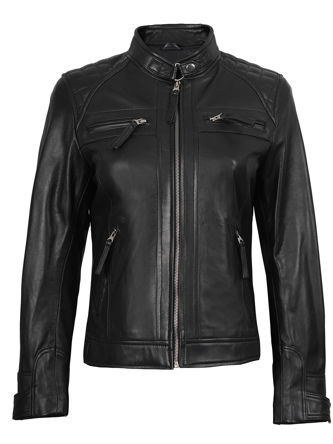 Johnson Womens Quilted Biker Jacket 