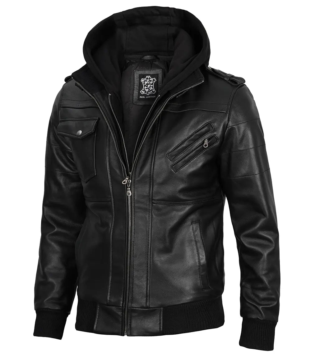 Men's Black Jacket with Hood