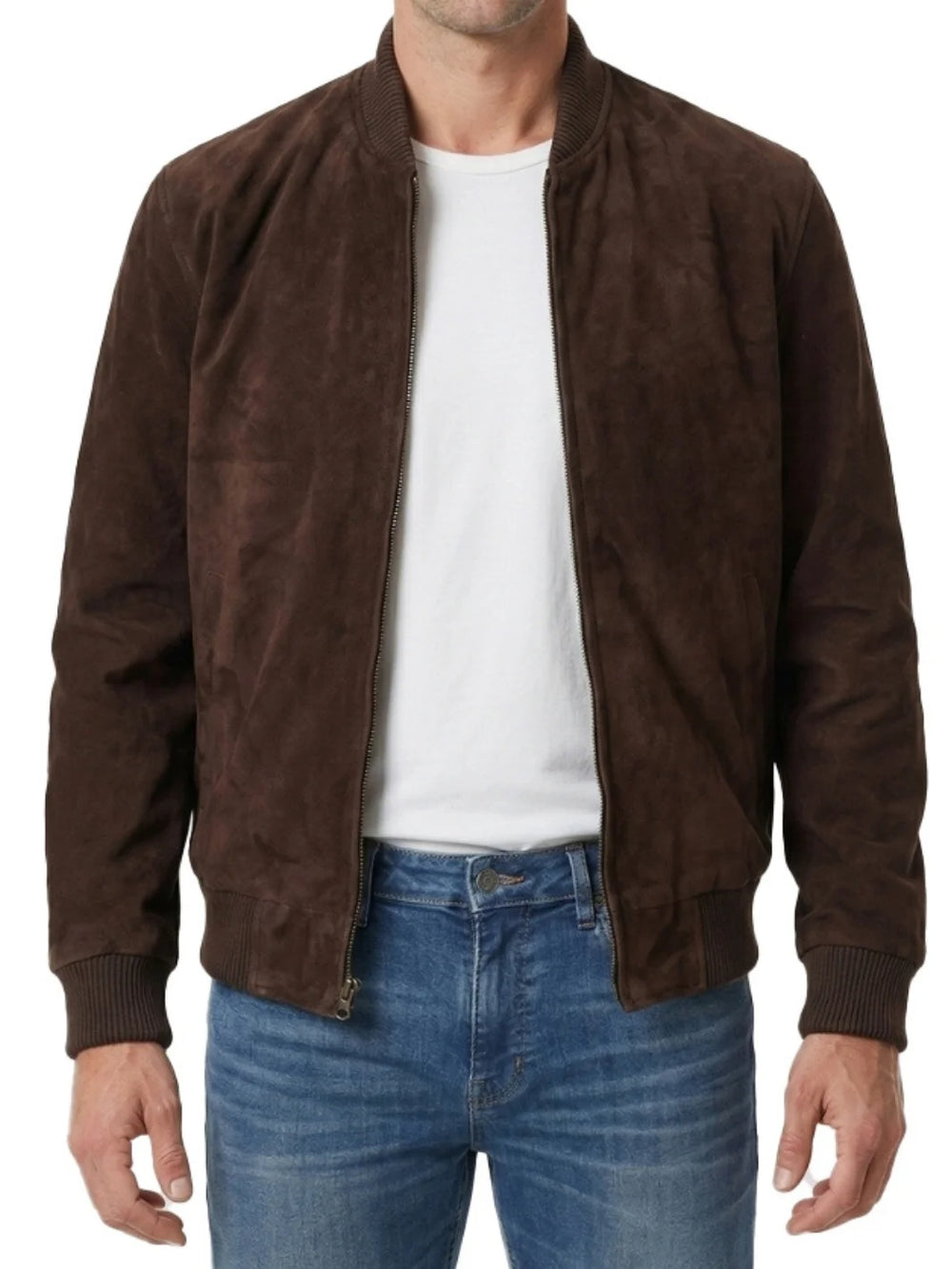Mens-Dark-Brown-Real-Suede-Jacket