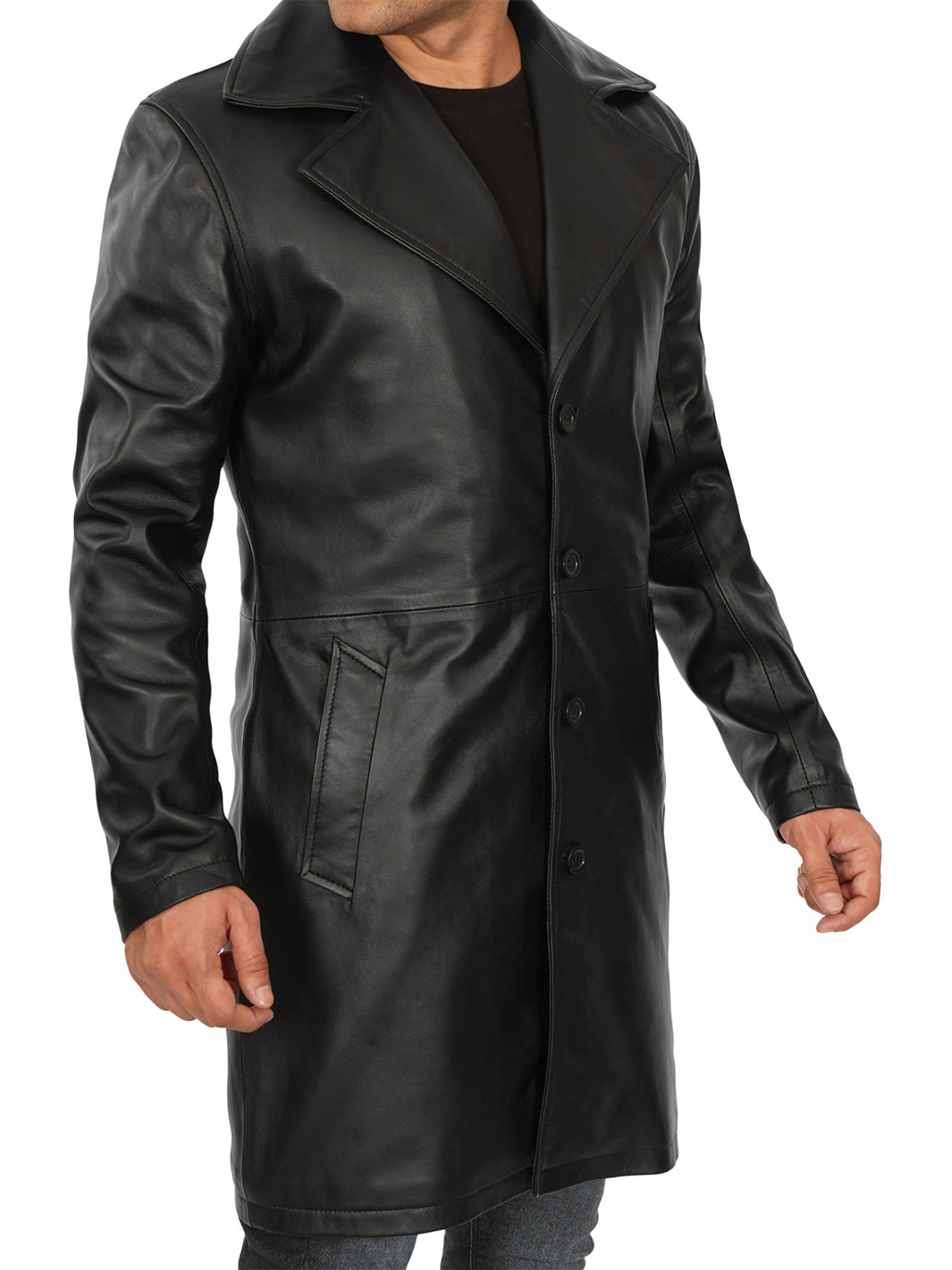 Jackson Men's Black 3/4 Length Leather Car Coat - Decrum