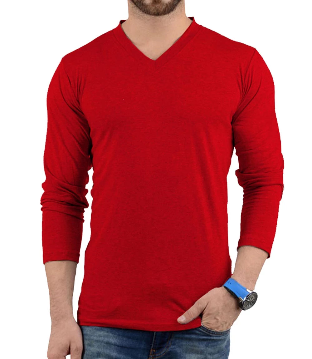 Mens red v neck shirt