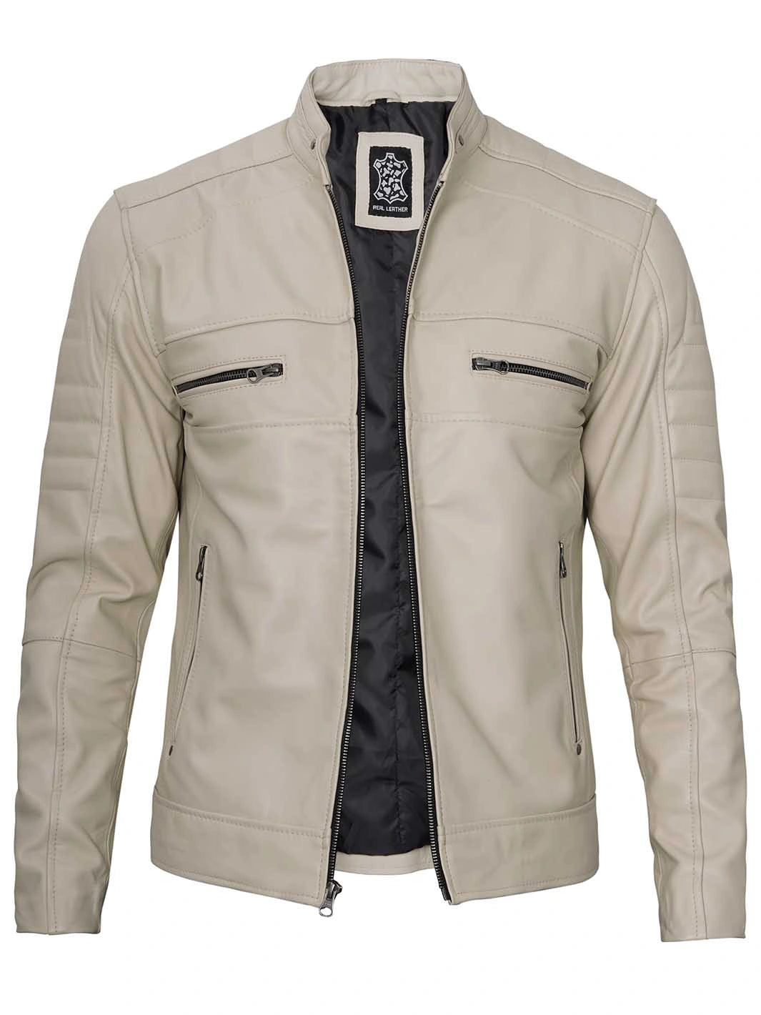 Mens cafe racer leather jacket