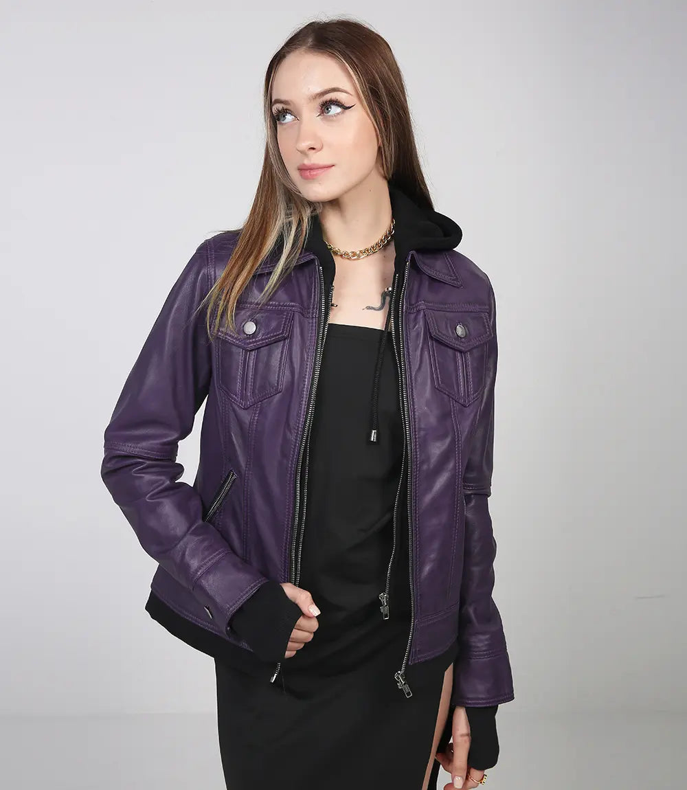 Purple bomber jacket