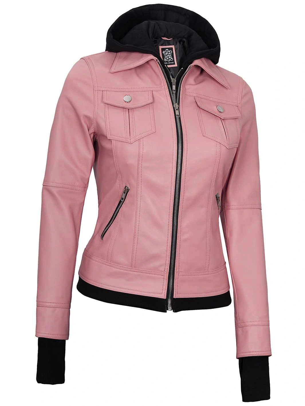 Women's Pink Leather Jacket