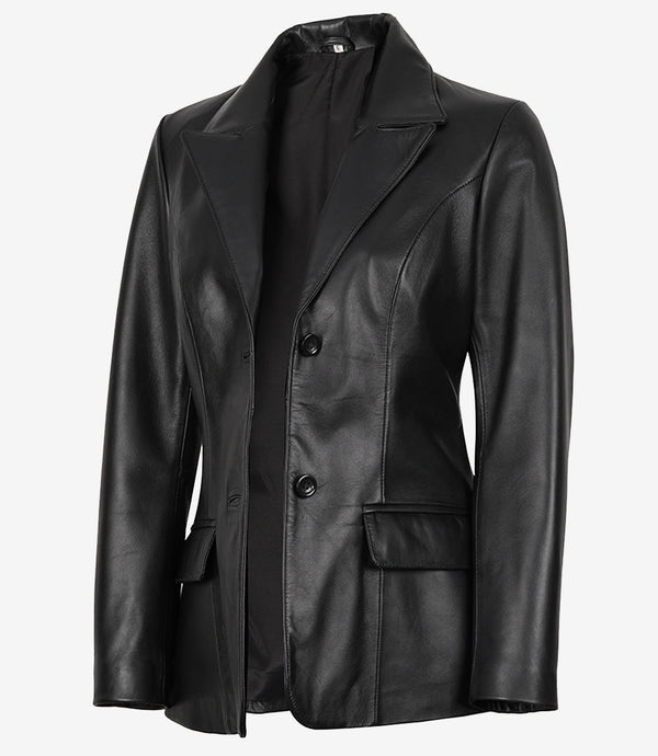 Blazer Vicenza en cuir noir