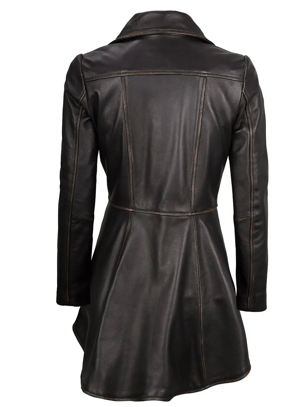 Women peplum leather jacket