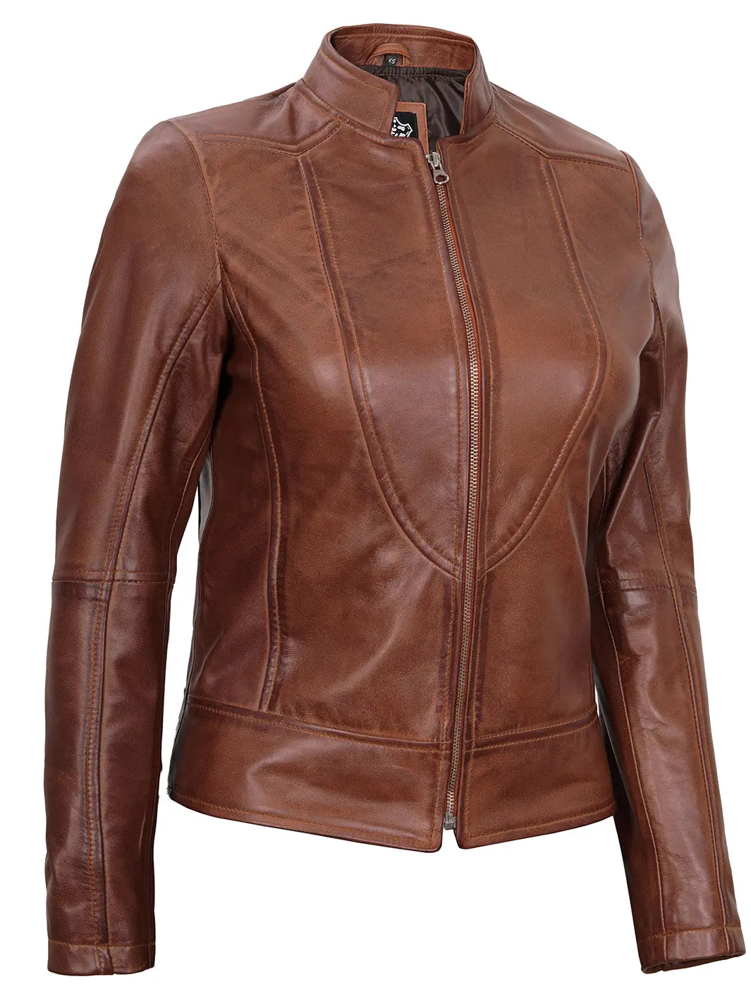 Womens Brown Cafe Racer Leather Jackets