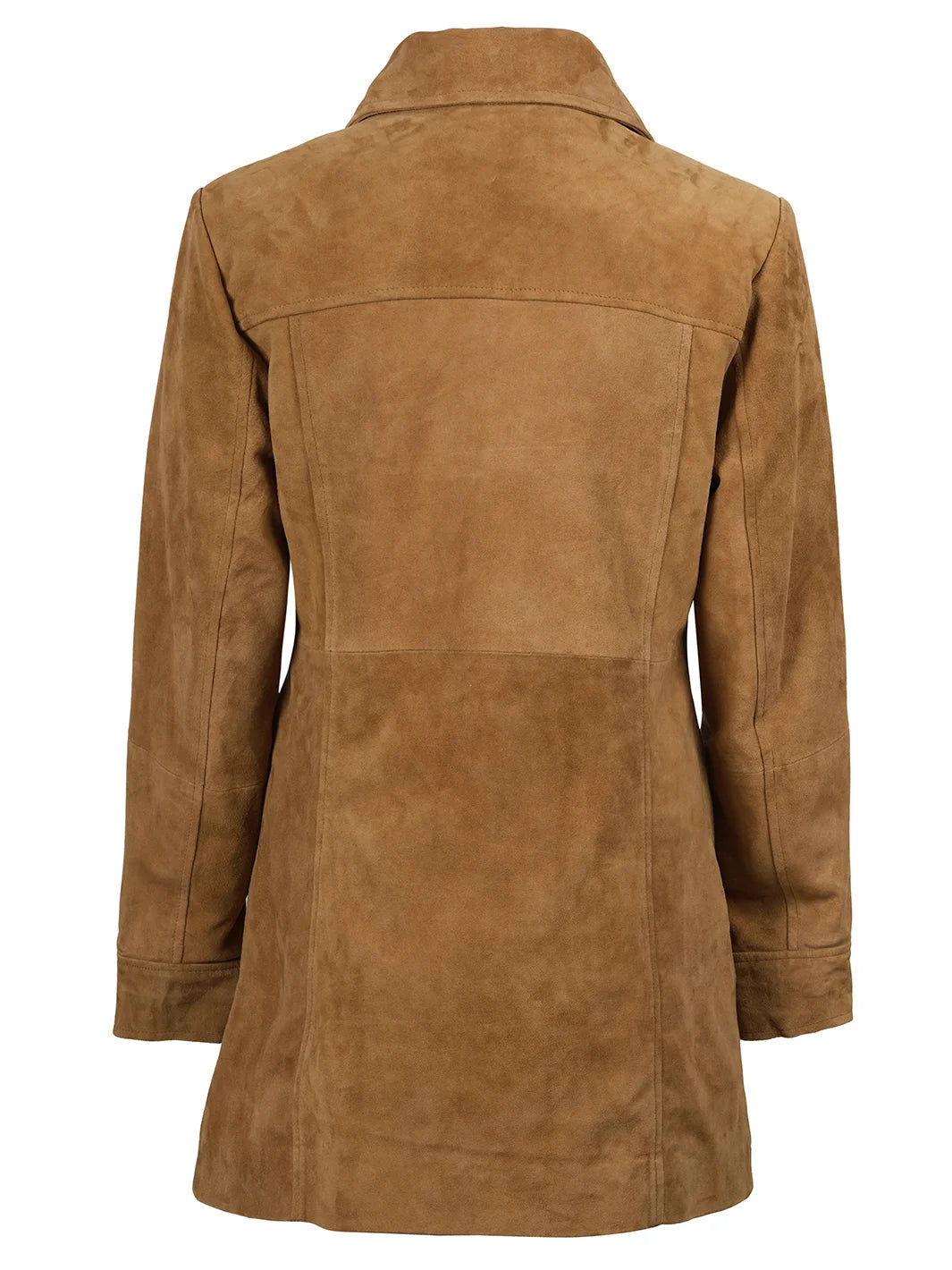 Womens Brown Suede Car Coat
