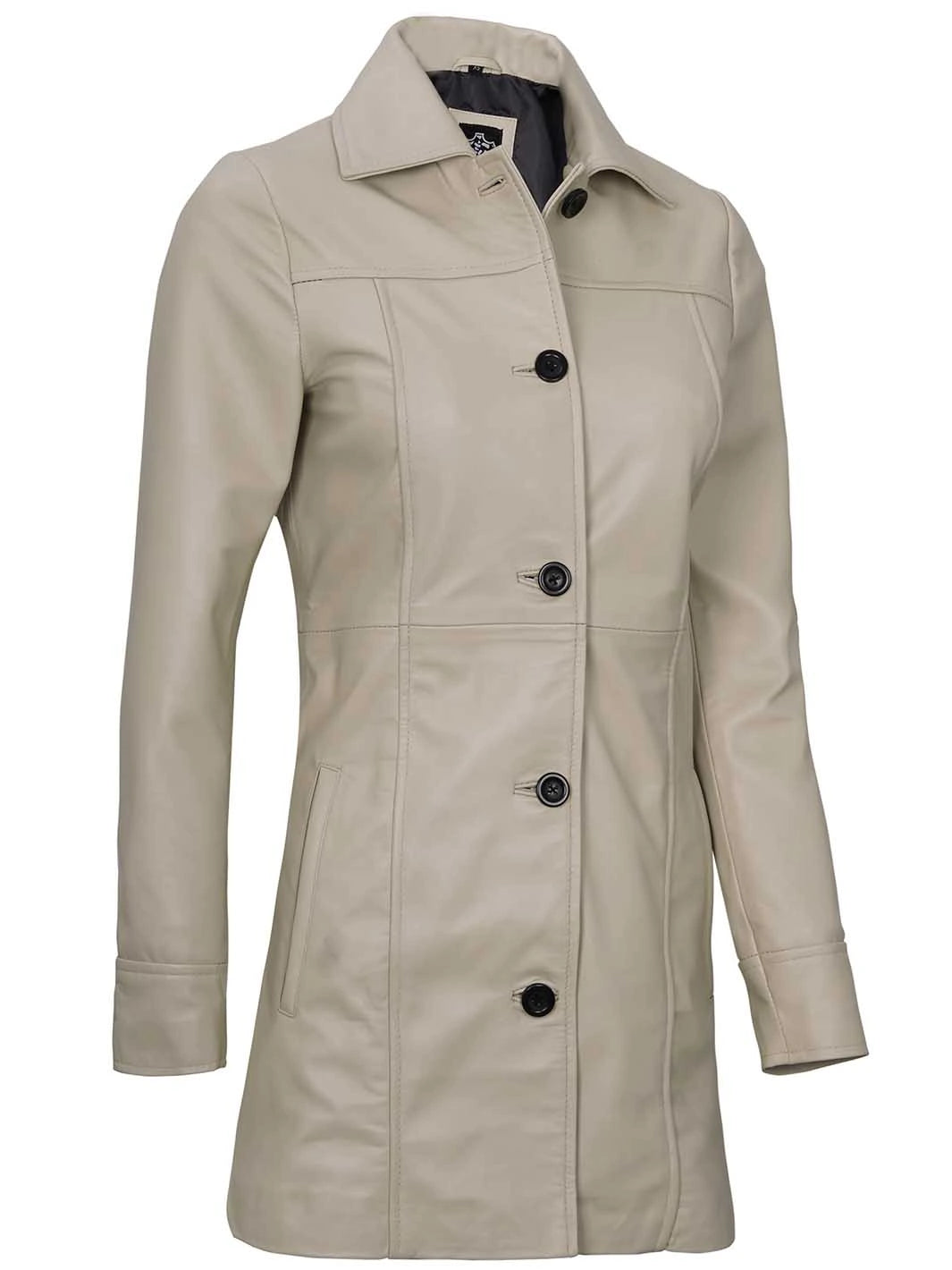 Womens leather car coat