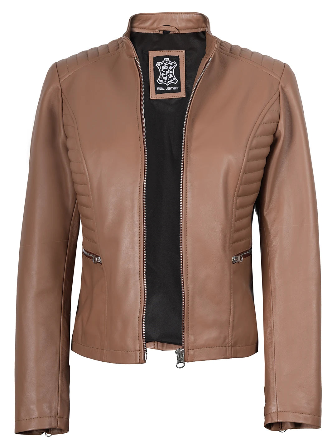 brown leather jacket womens 