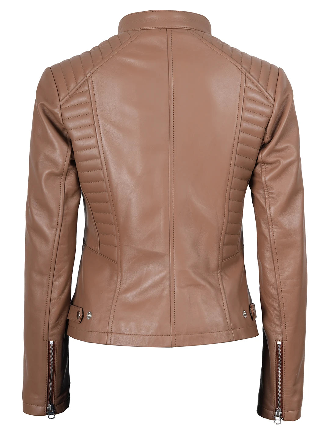 womens real leather jacket brown