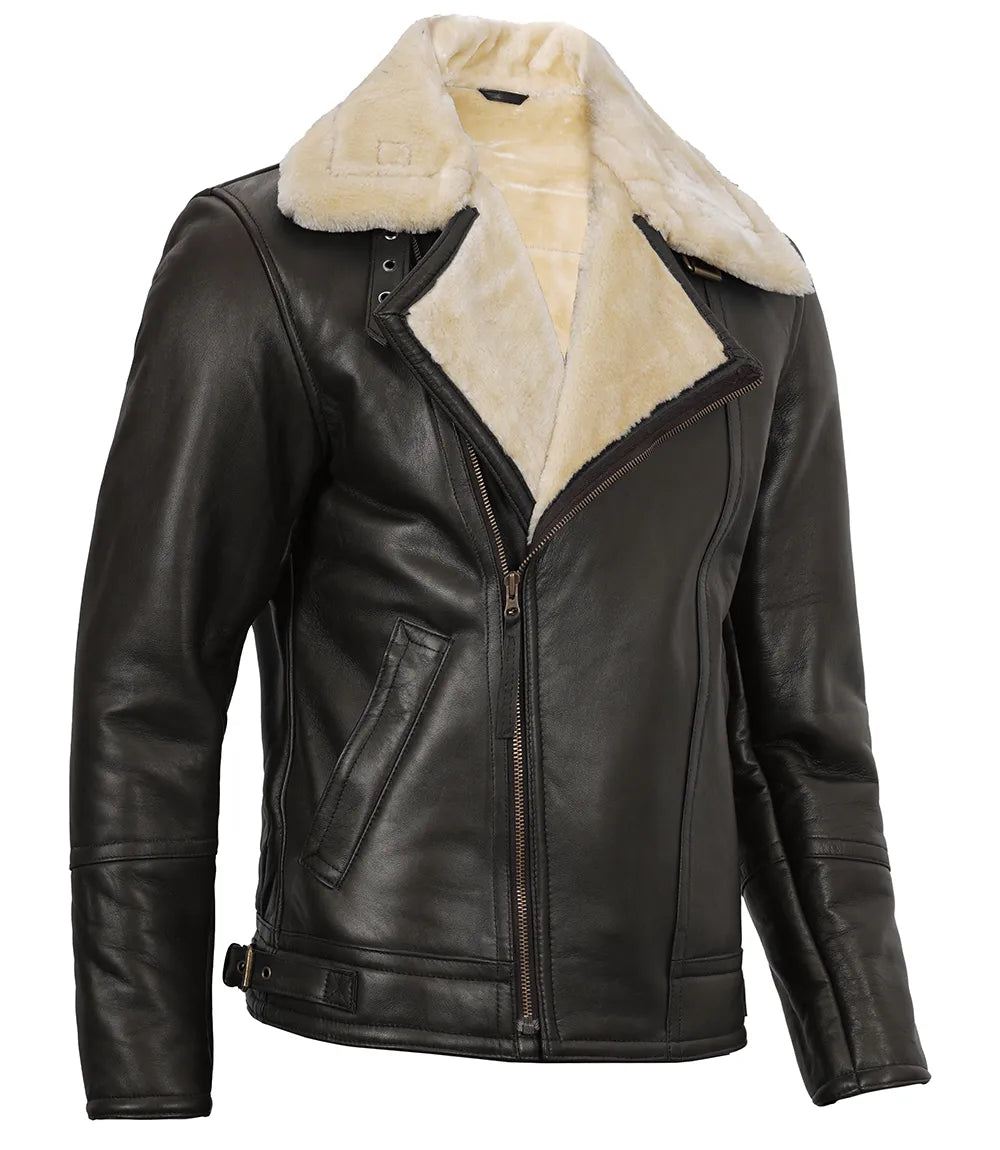 dark brown leather jacket