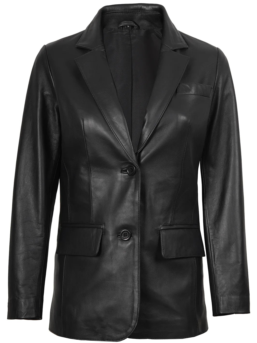 leather blazer mens black 