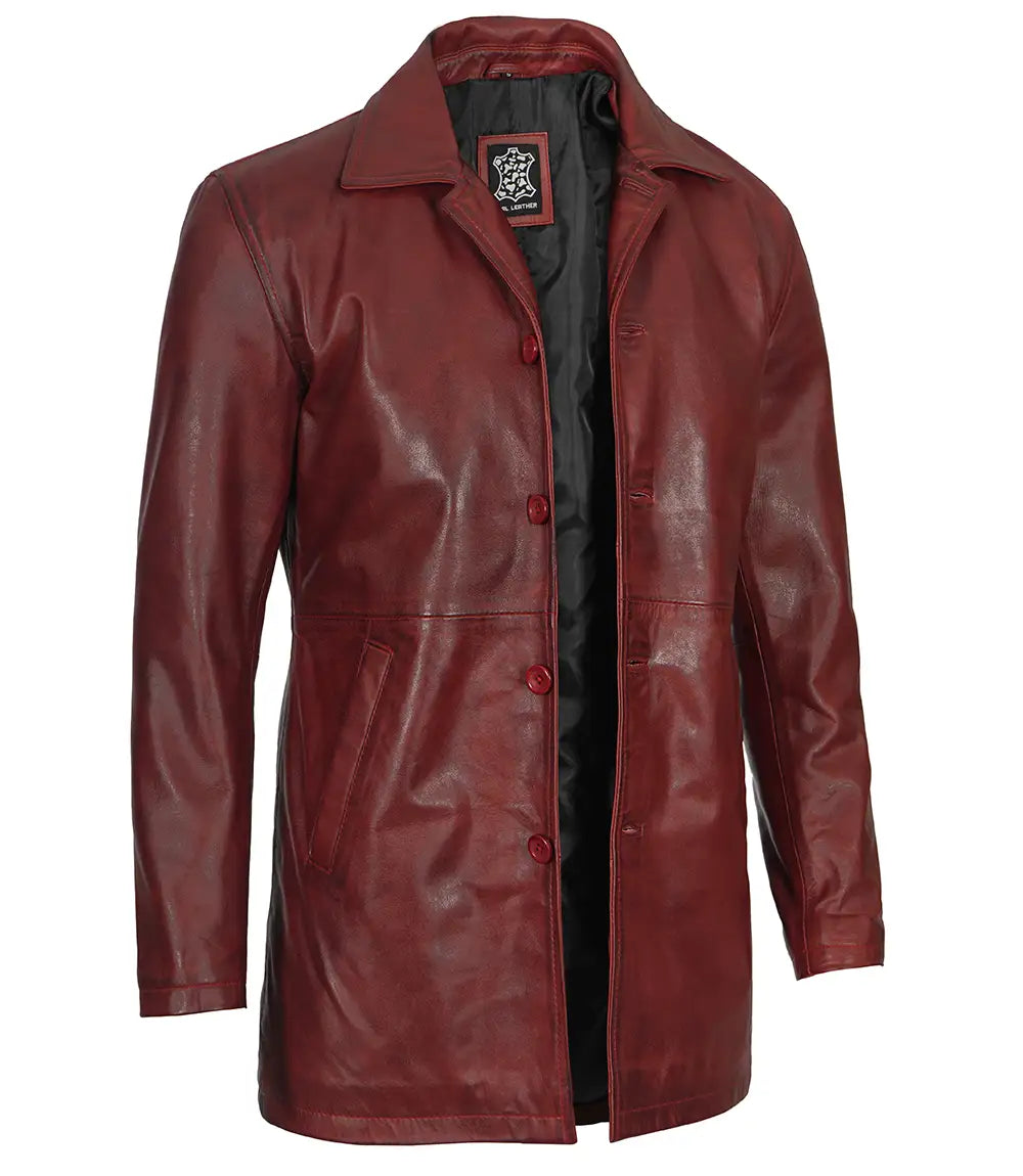 men maroon coat