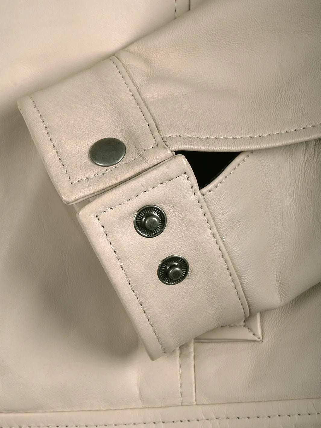 real leather jacket beige