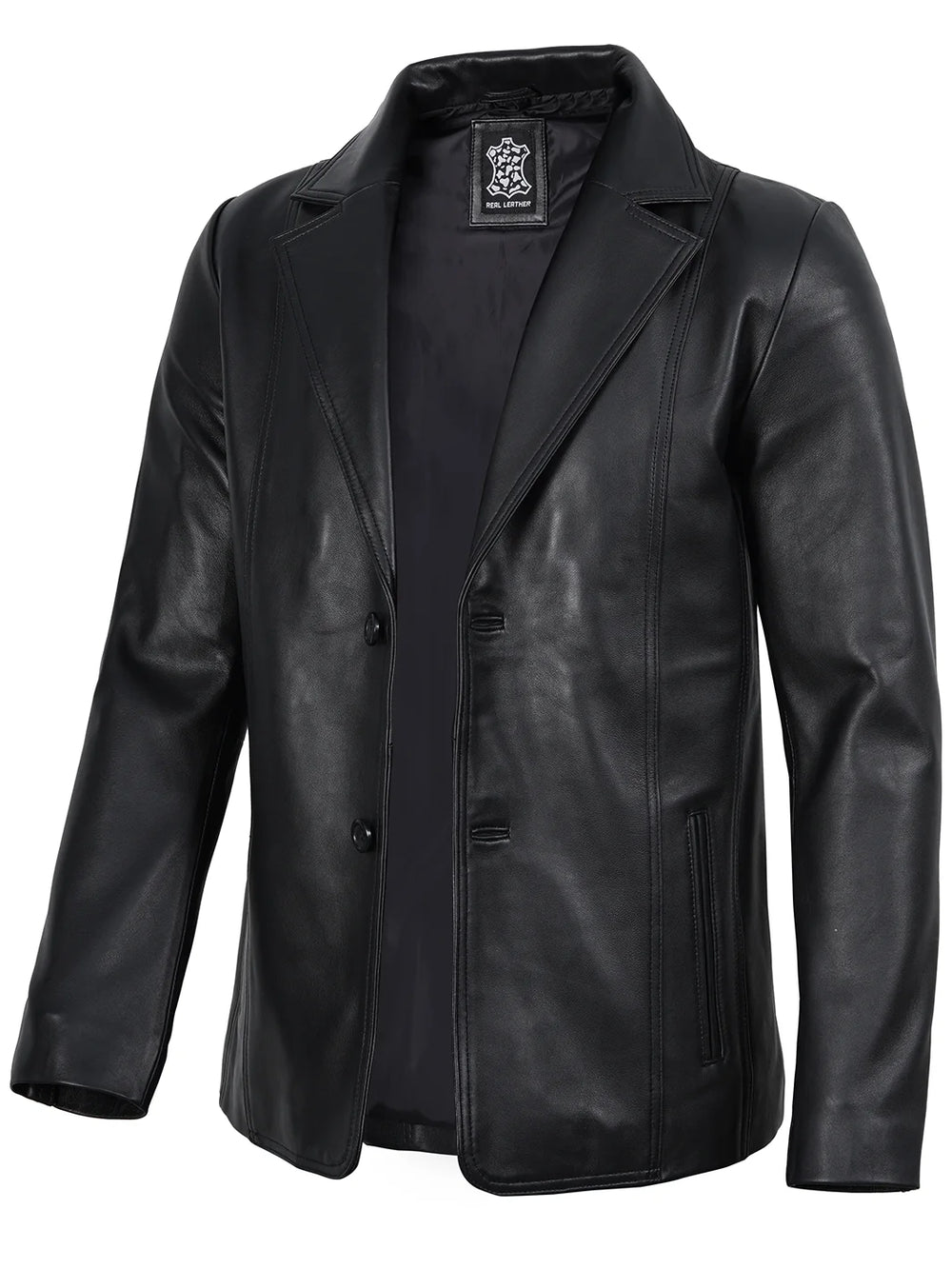 mens two button blazer black 