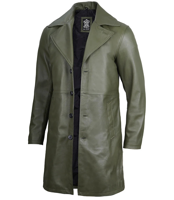 mens real leather car coat