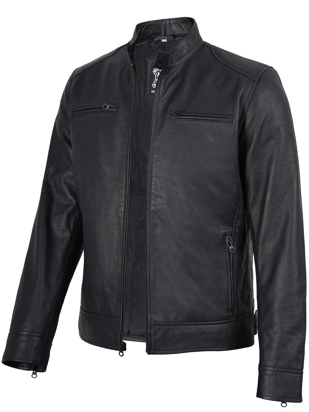 mens real leather jacket black