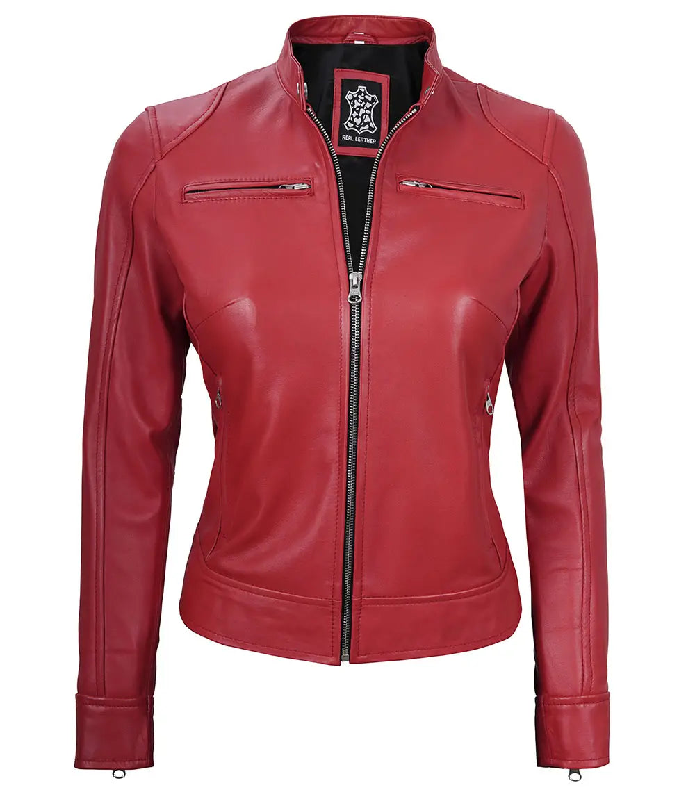 red leather cafe racer jacket