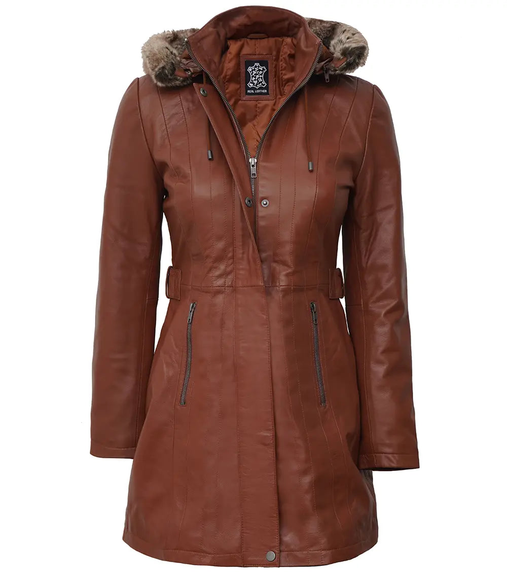 shearling leather coat for women