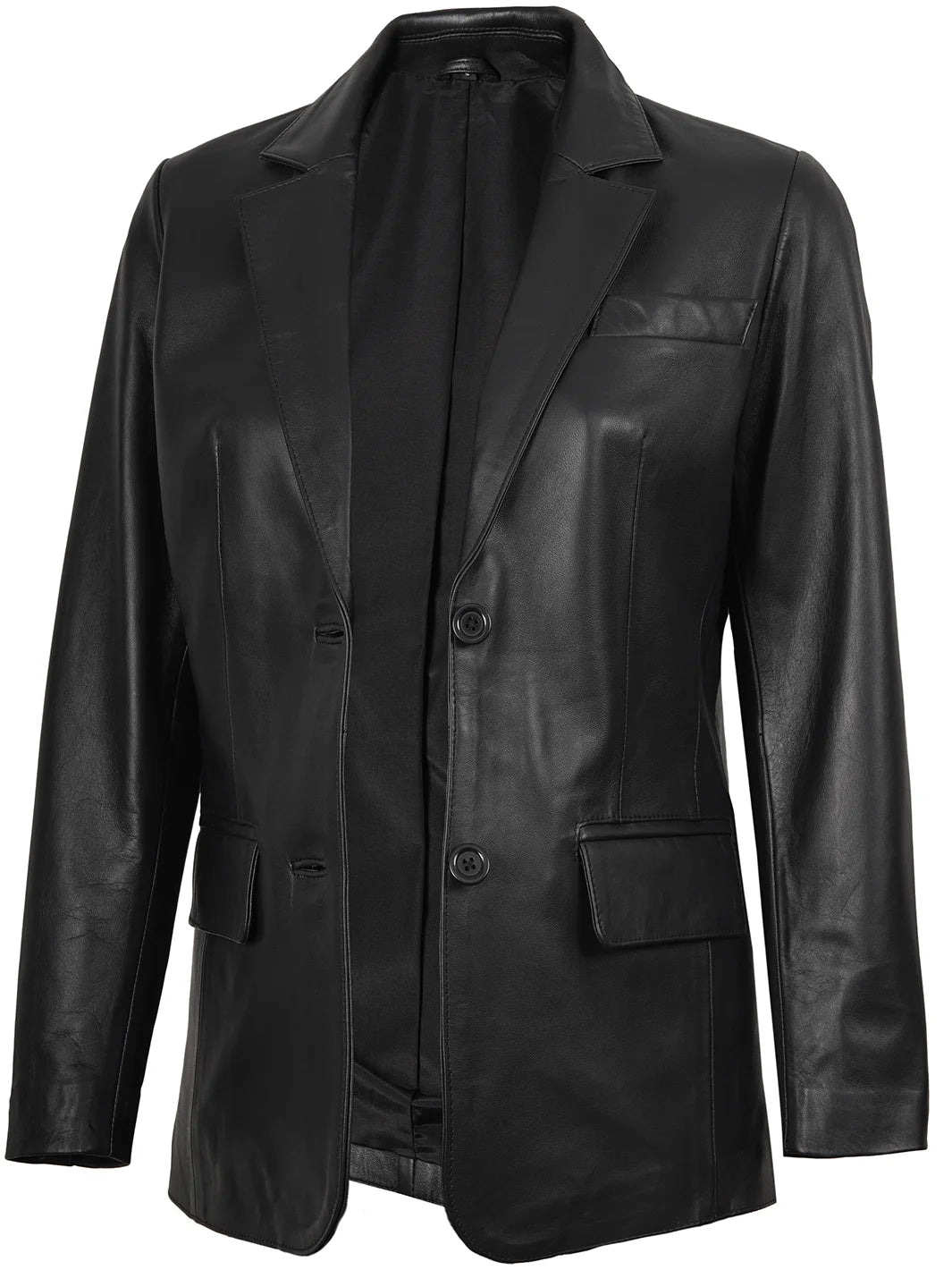 mens real leather blazer black