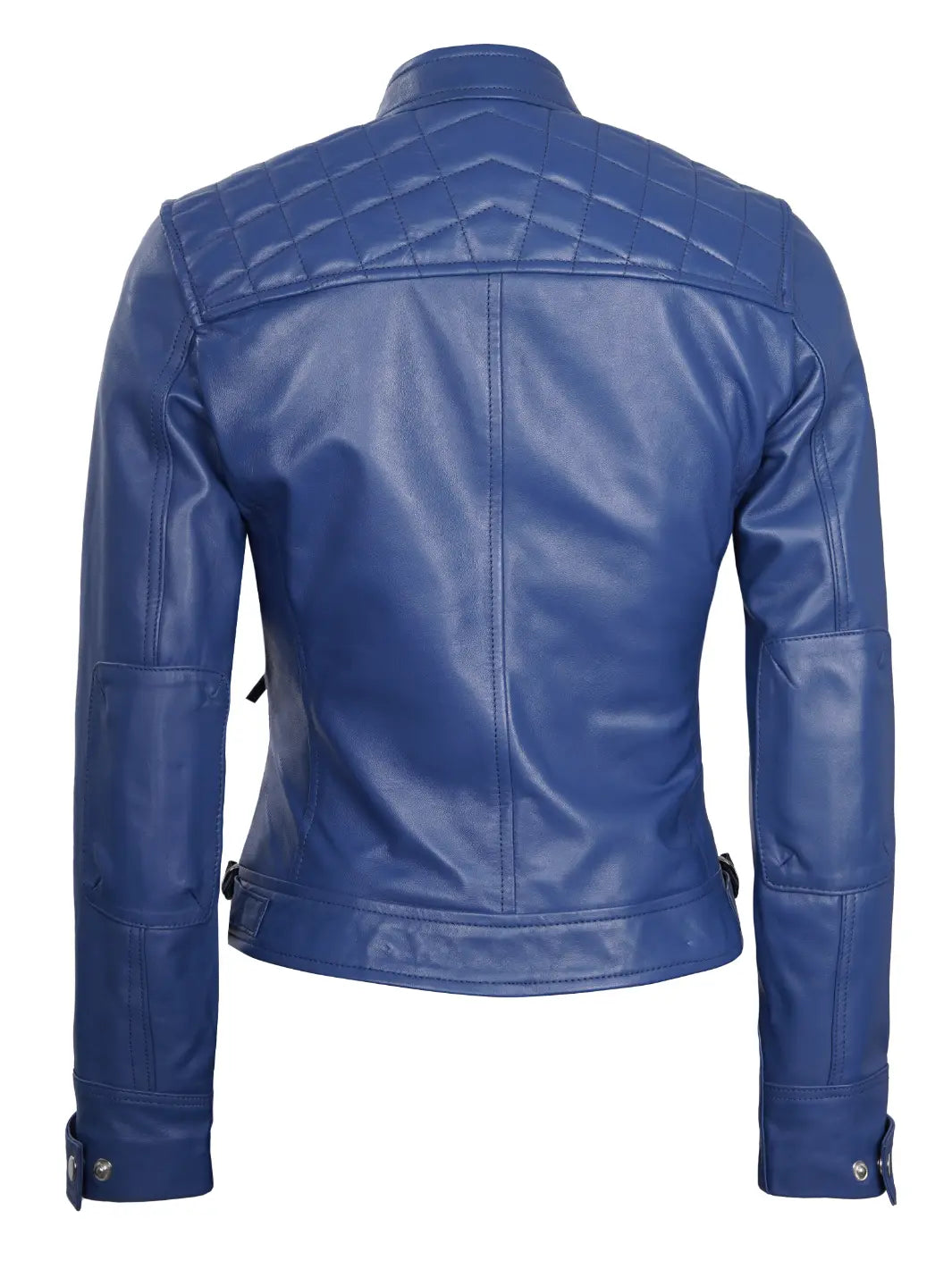 Womens blue leather jacket