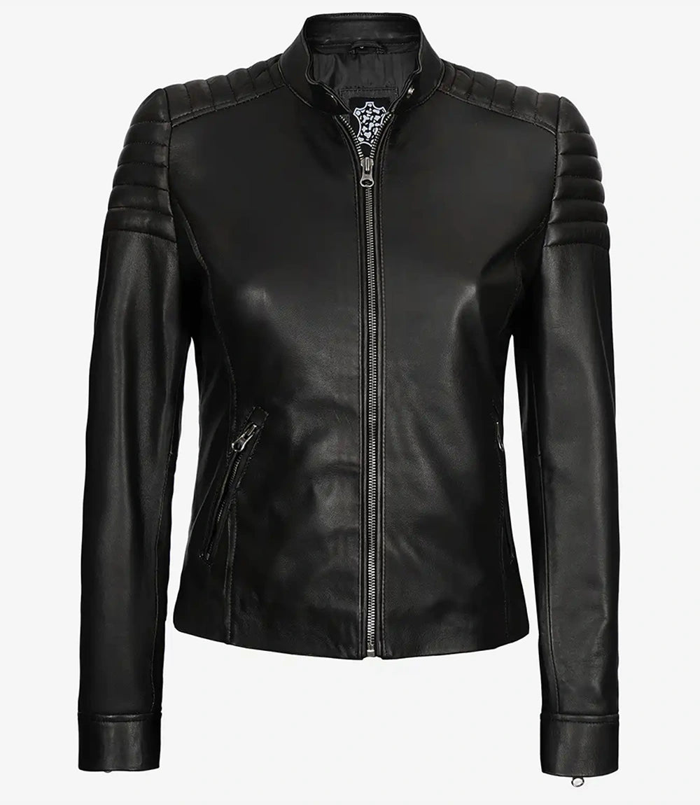 real lambskin leather jacket black