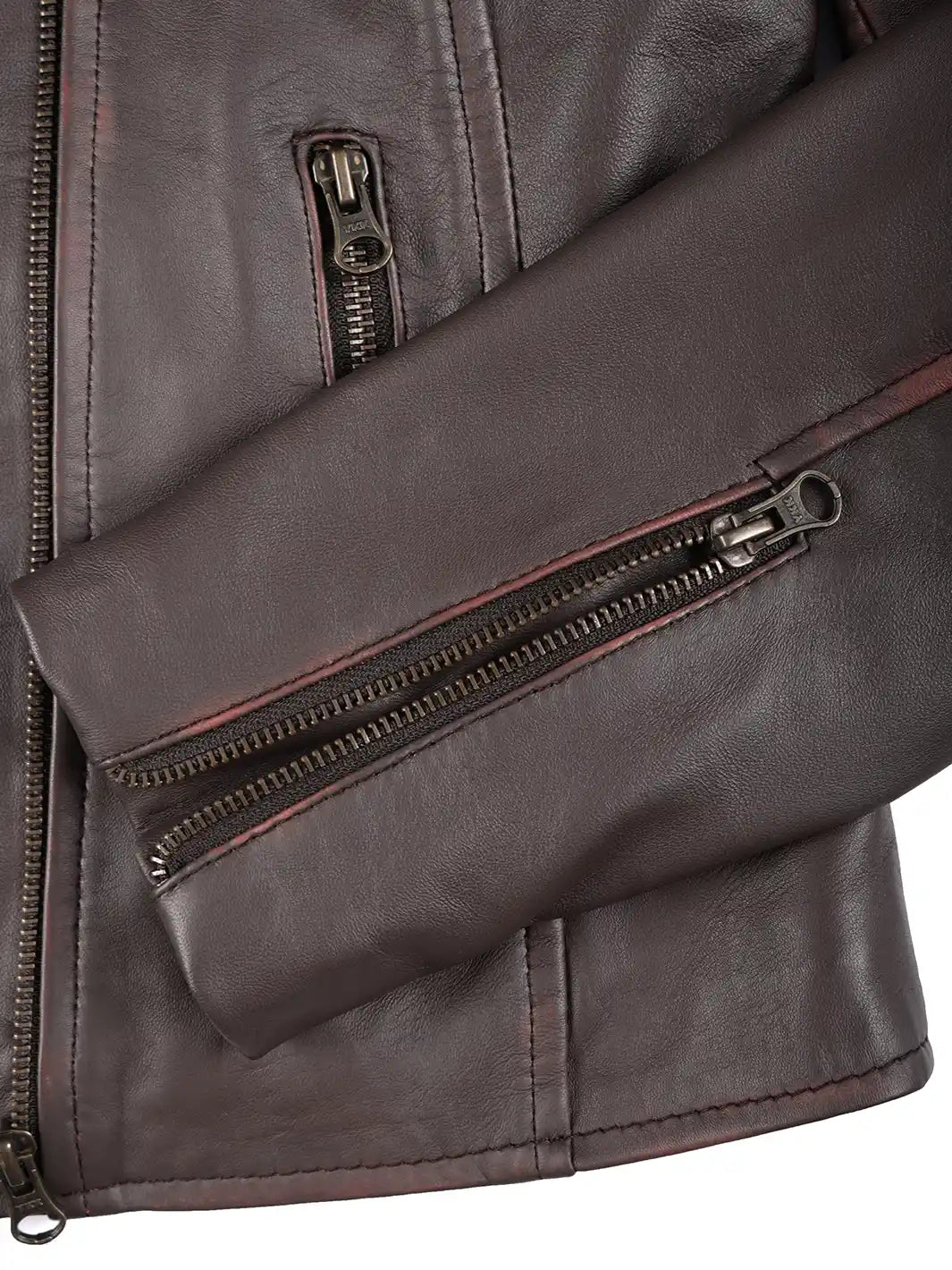 biker womens dark brown jacket 