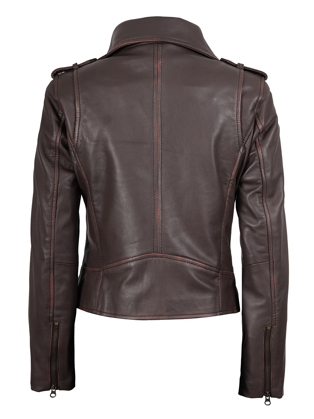 dark brown biker jacket