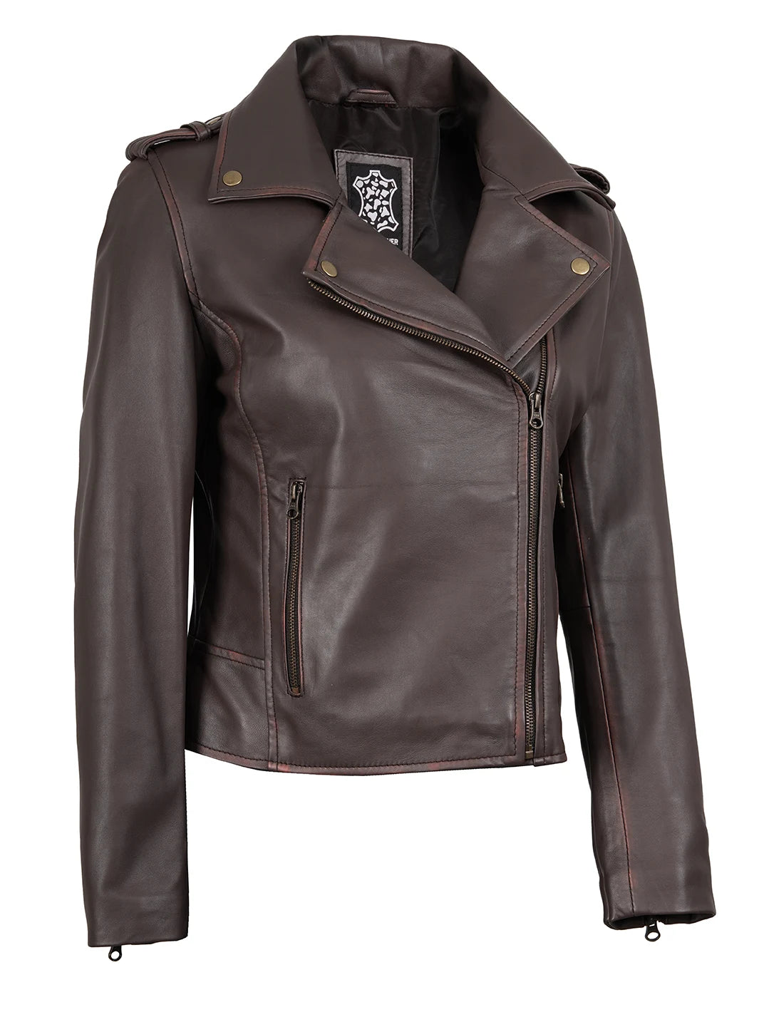 biker jacket dark brown 