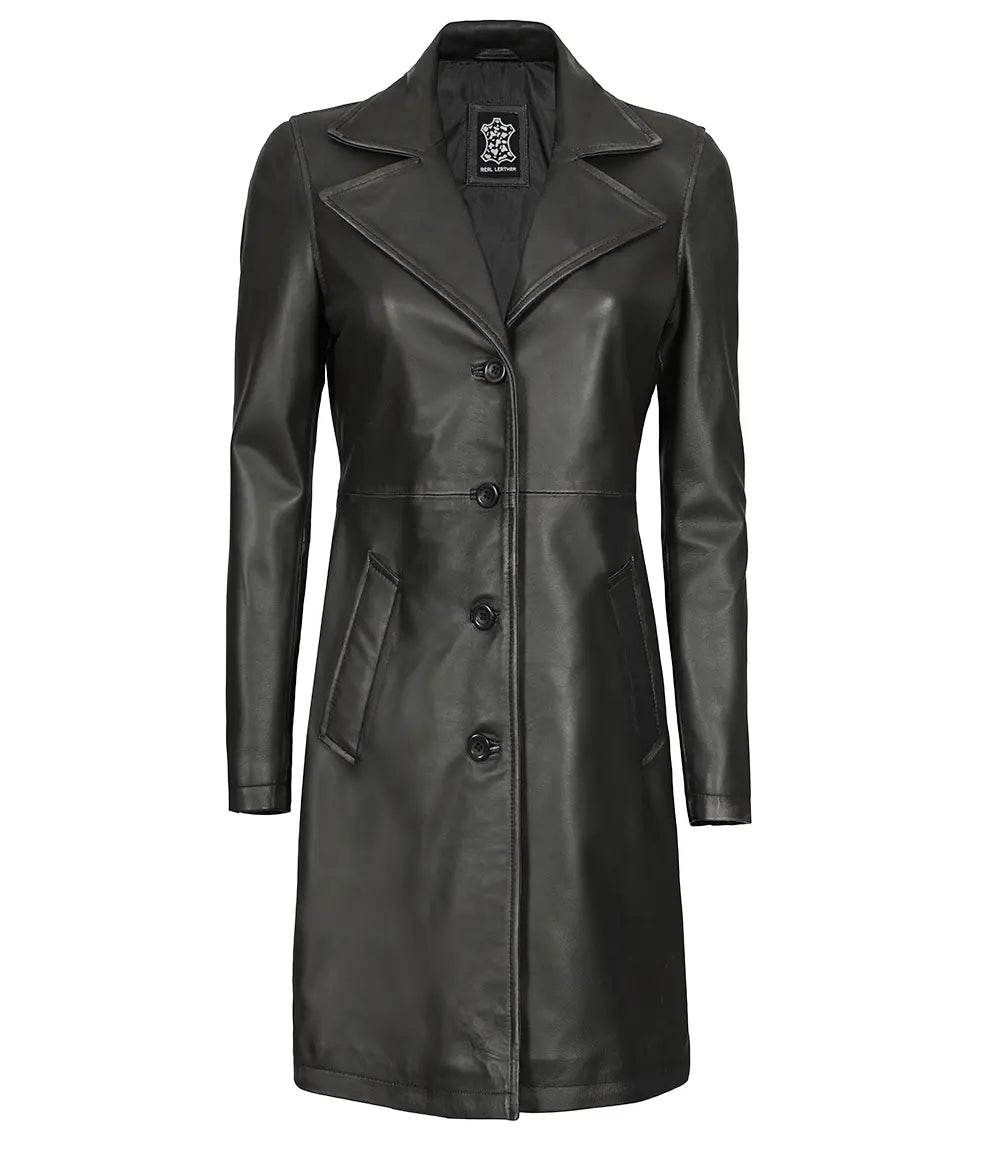 womens tall leather coat