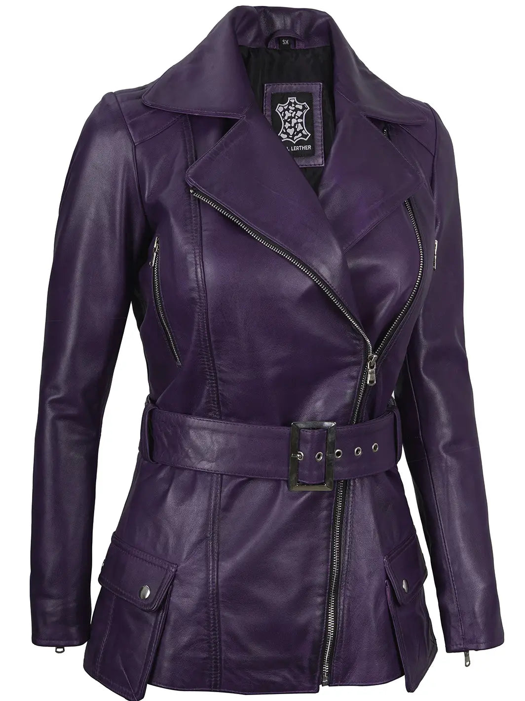 womens purple biker jacket