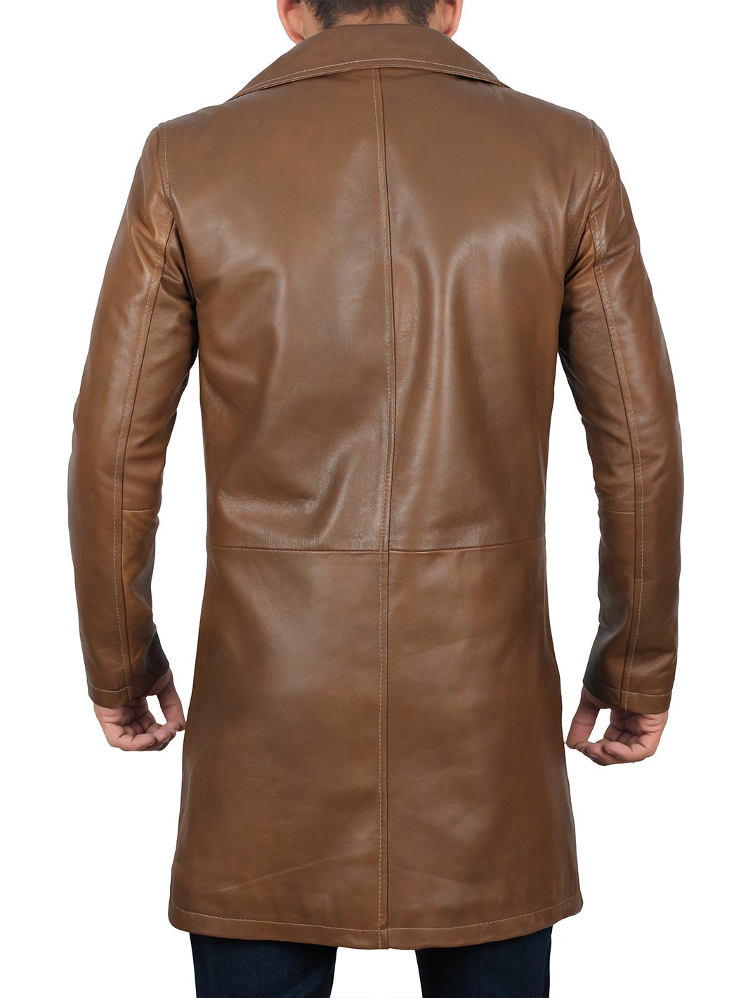 Jackson Men's Brown Leather Car Coat - Decrum