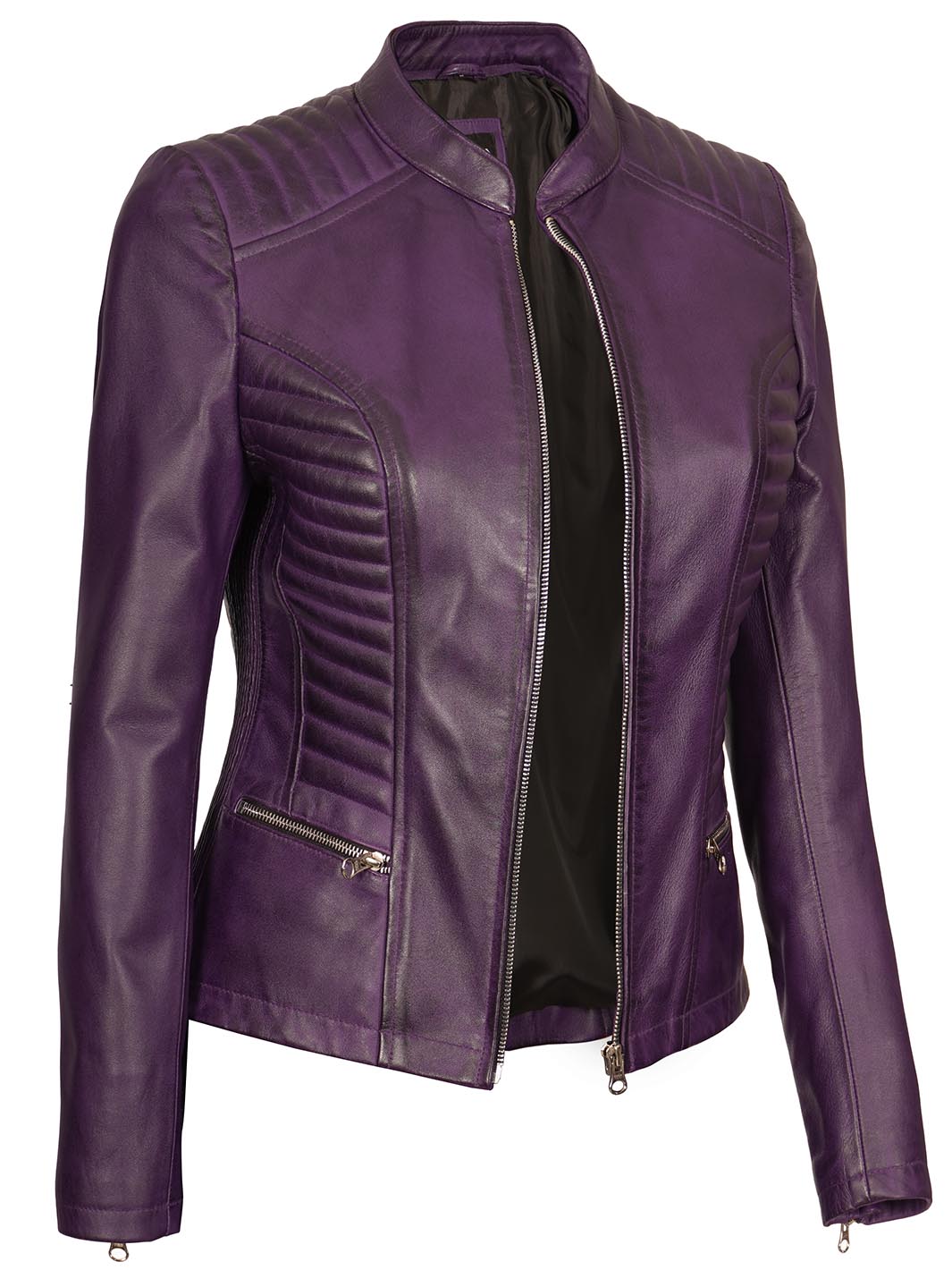 Womens Purple Leather Jacket