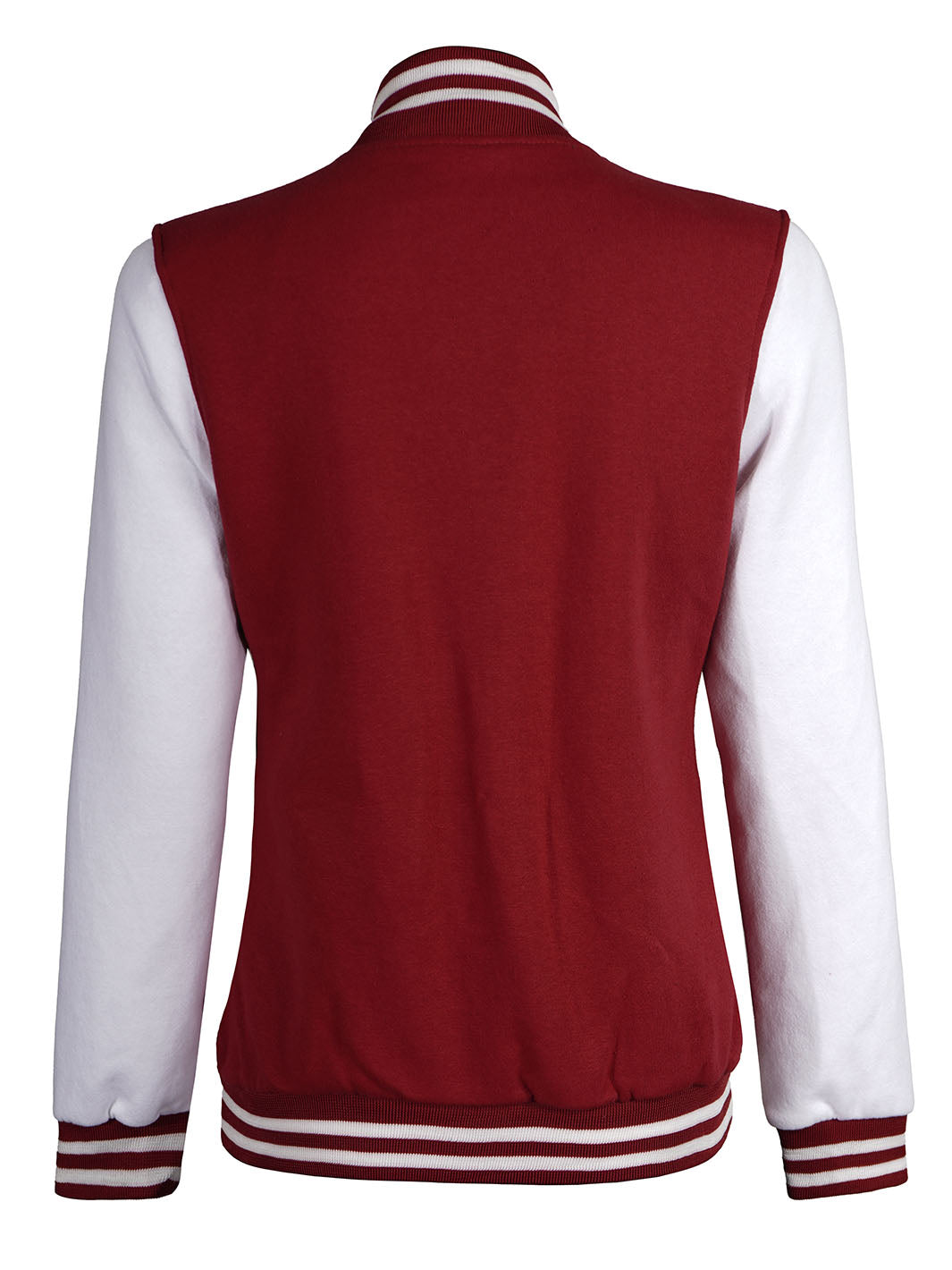 Womens White & Maroon Plain Varsity